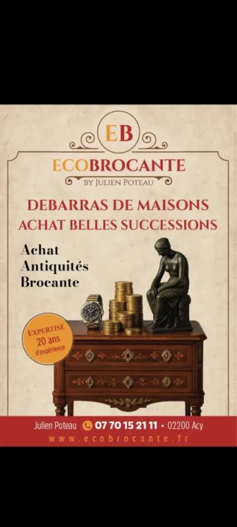 Débarras, antiquités et brocante de maisons à Soissons, Soissons, Ecobrocante